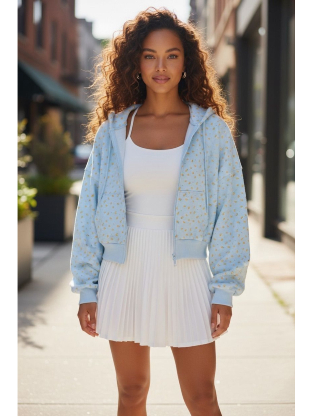 34.) Citrus Marshmallow Full Zip Hoodie| Small Oversized| NWT